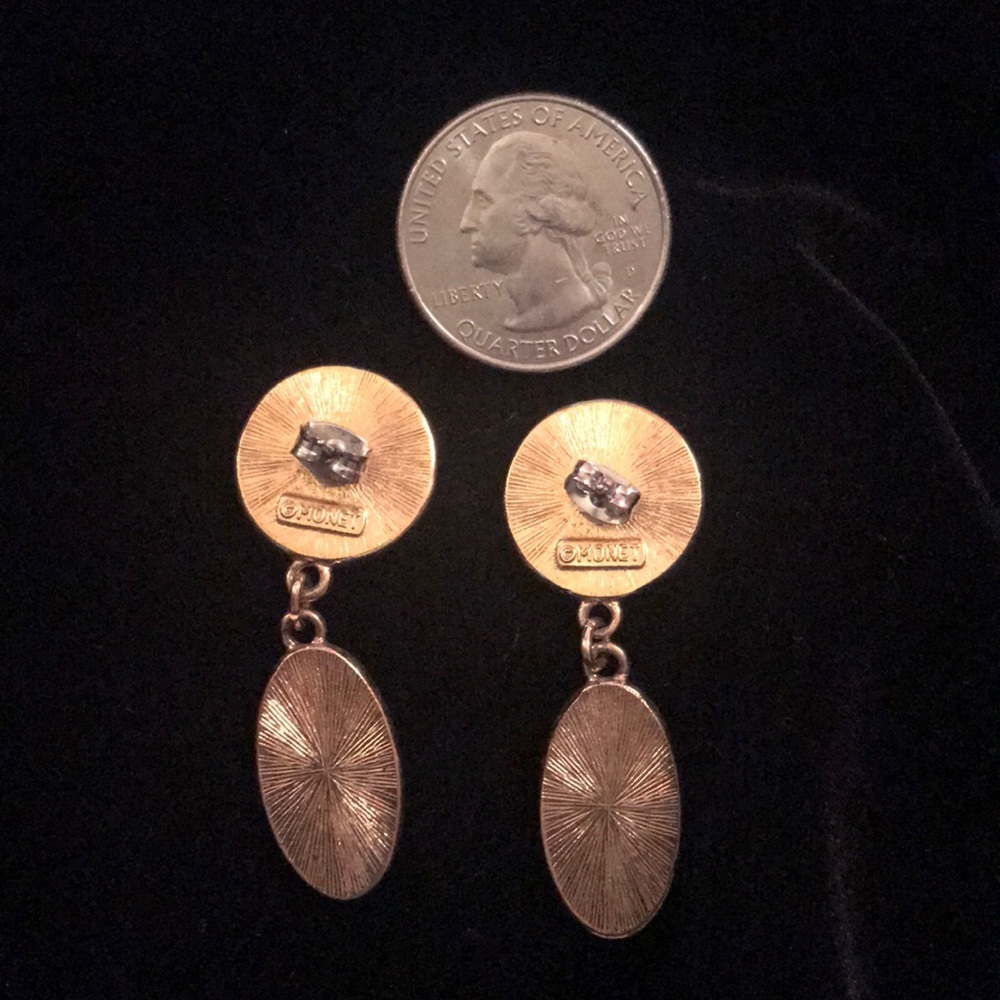 Monet vintage color block enamel post earrings - Picture 3 of 4